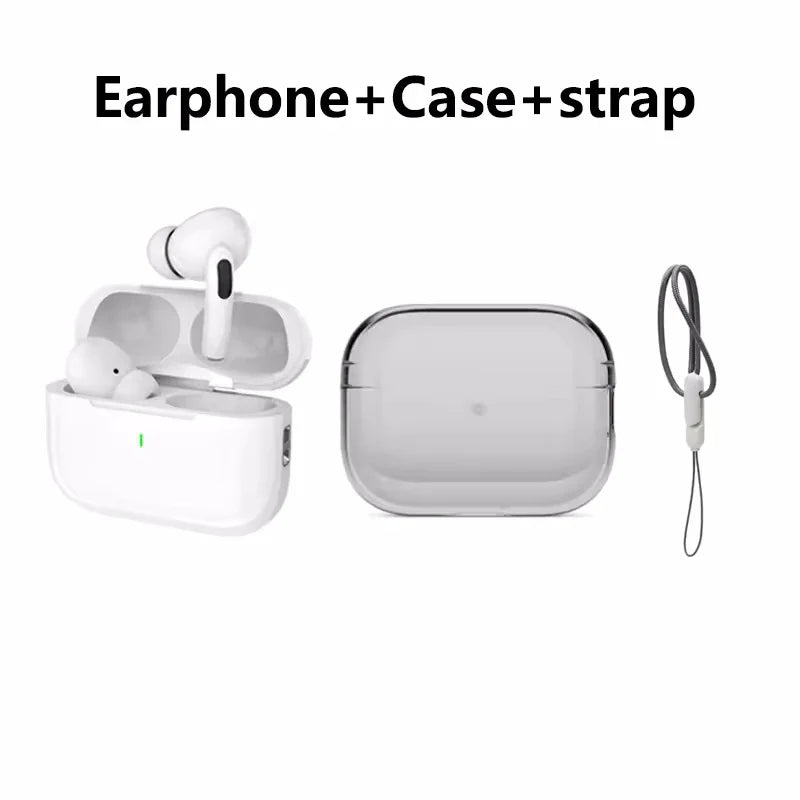 Wireless earphones with charging case and strap set, khadim.shop accessory bundle.