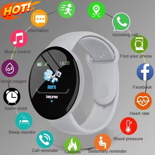 D18 Smart Watch Circular Color Screen Multiple Sports Modes Call Information Reminder Photo Taking Music Smart Bracelet Gift